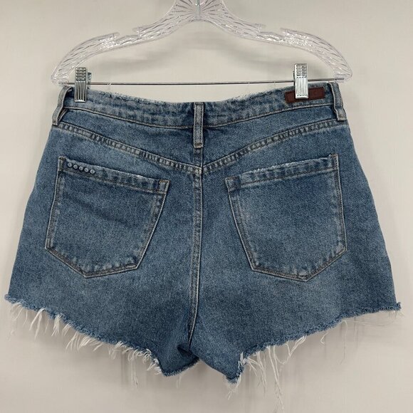 Blank NYC The Barrow Vintage High-Rise Distressed Denim Blue Shorts Women's 29 - Picture 2 of 7